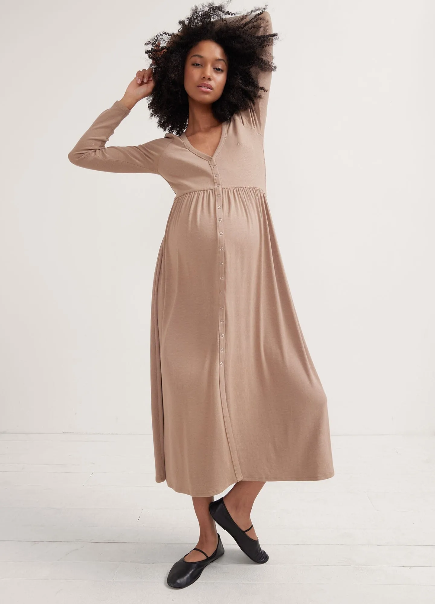 The Softest Rib Nursing Dress