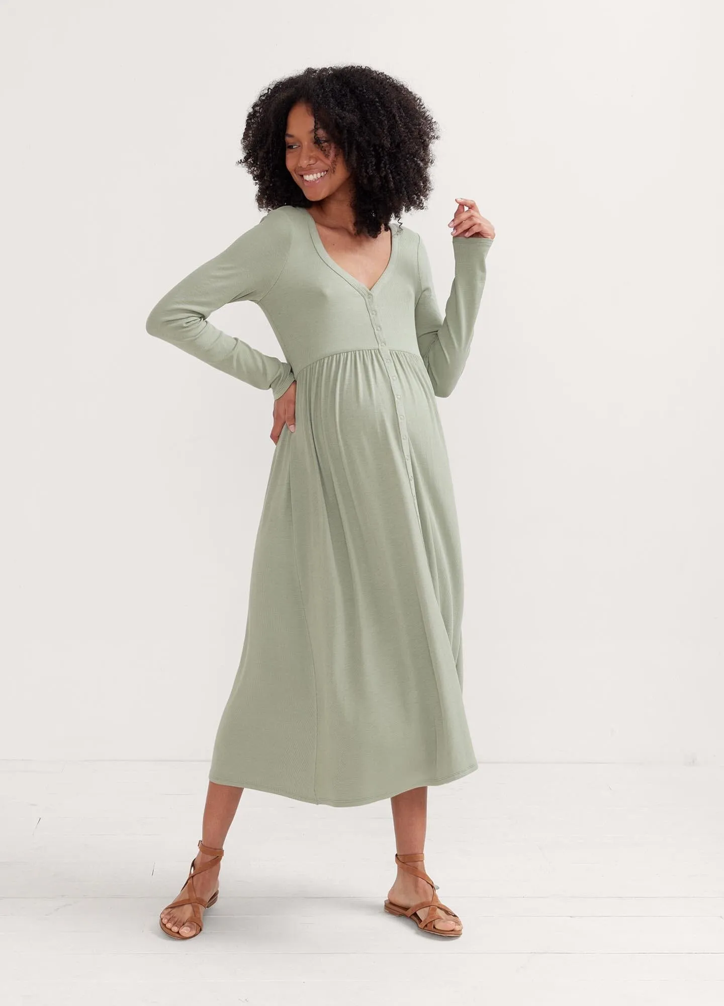 The Softest Rib Nursing Dress