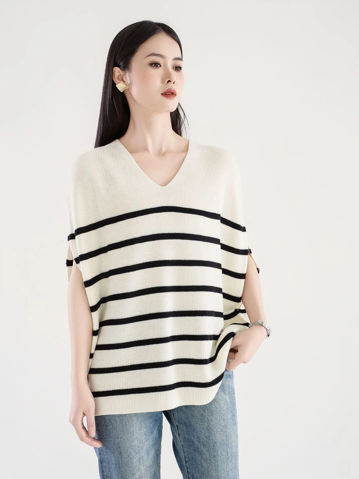 Toleet 2000s fashion Korean Style Vest V-neck Sweater Casual Knitted Loose Vest Women's