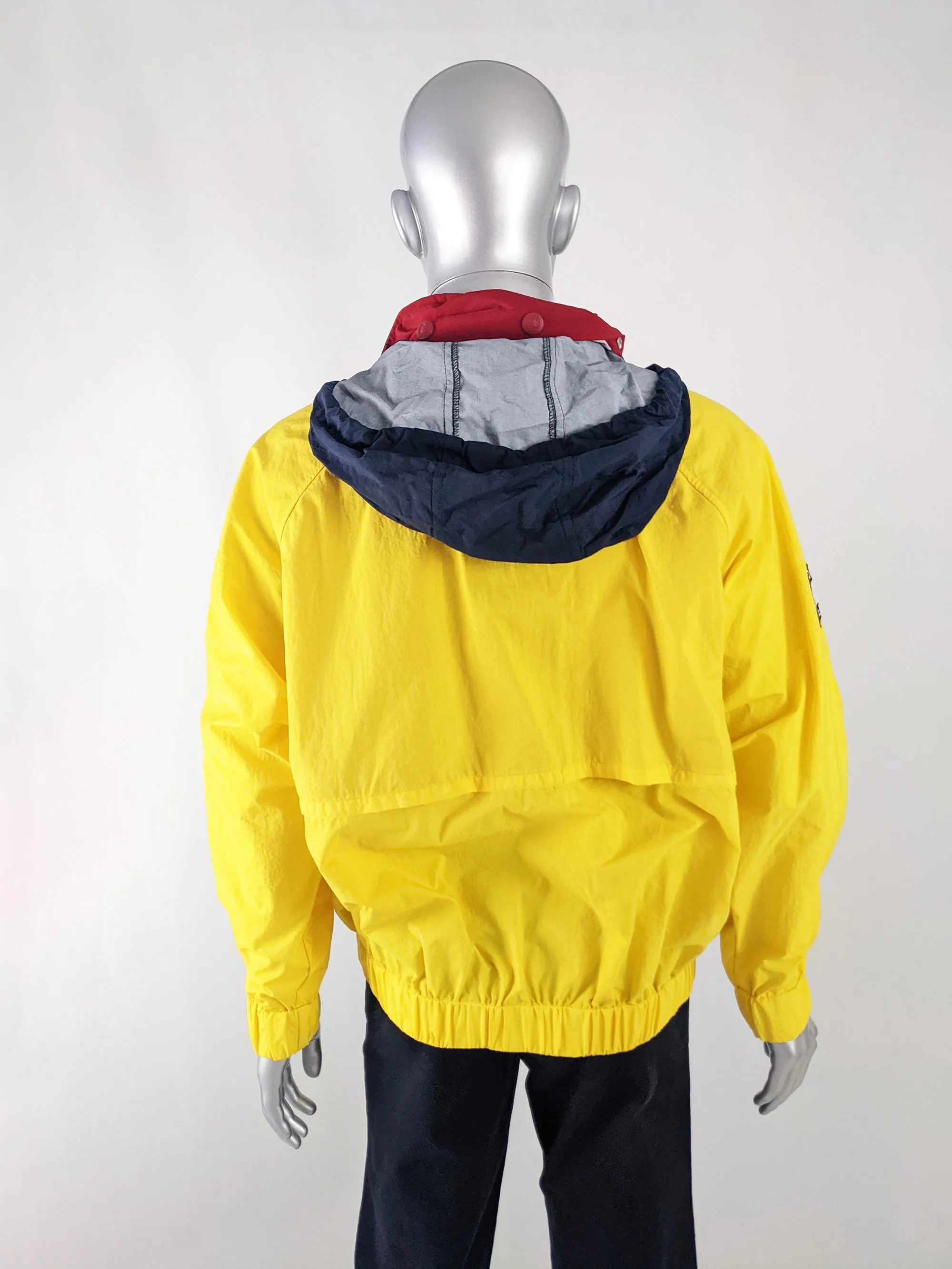 Tommy Hilfiger Vintage Mens Yellow Sailing Style Jacket, 1990s