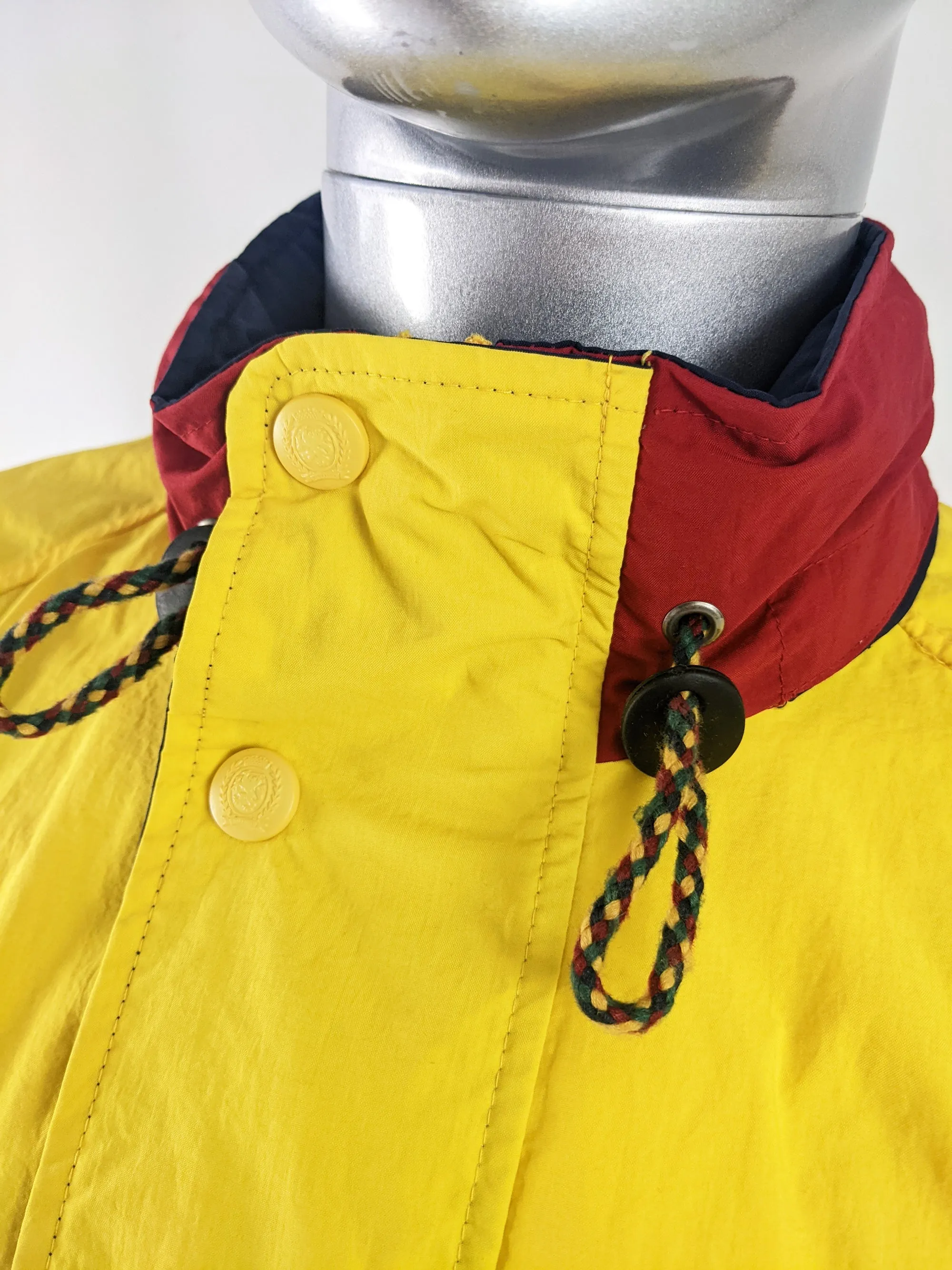 Tommy Hilfiger Vintage Mens Yellow Sailing Style Jacket, 1990s