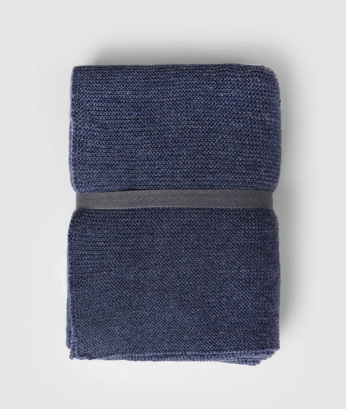 Transfer Knit Pure Merino Wool Scarf (Indigo Mix)