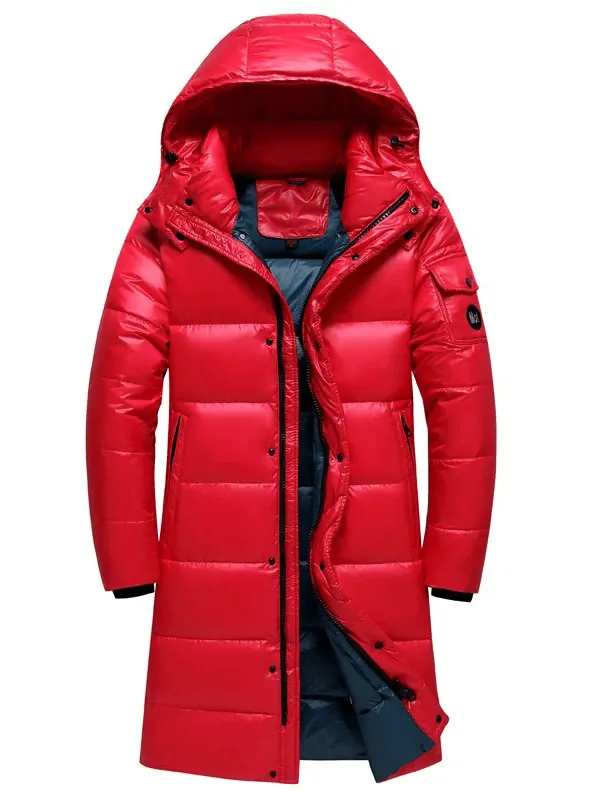 US SALE of Stylish Hooded Long Puffer Coat for Men - Warm Outwear - SF1962