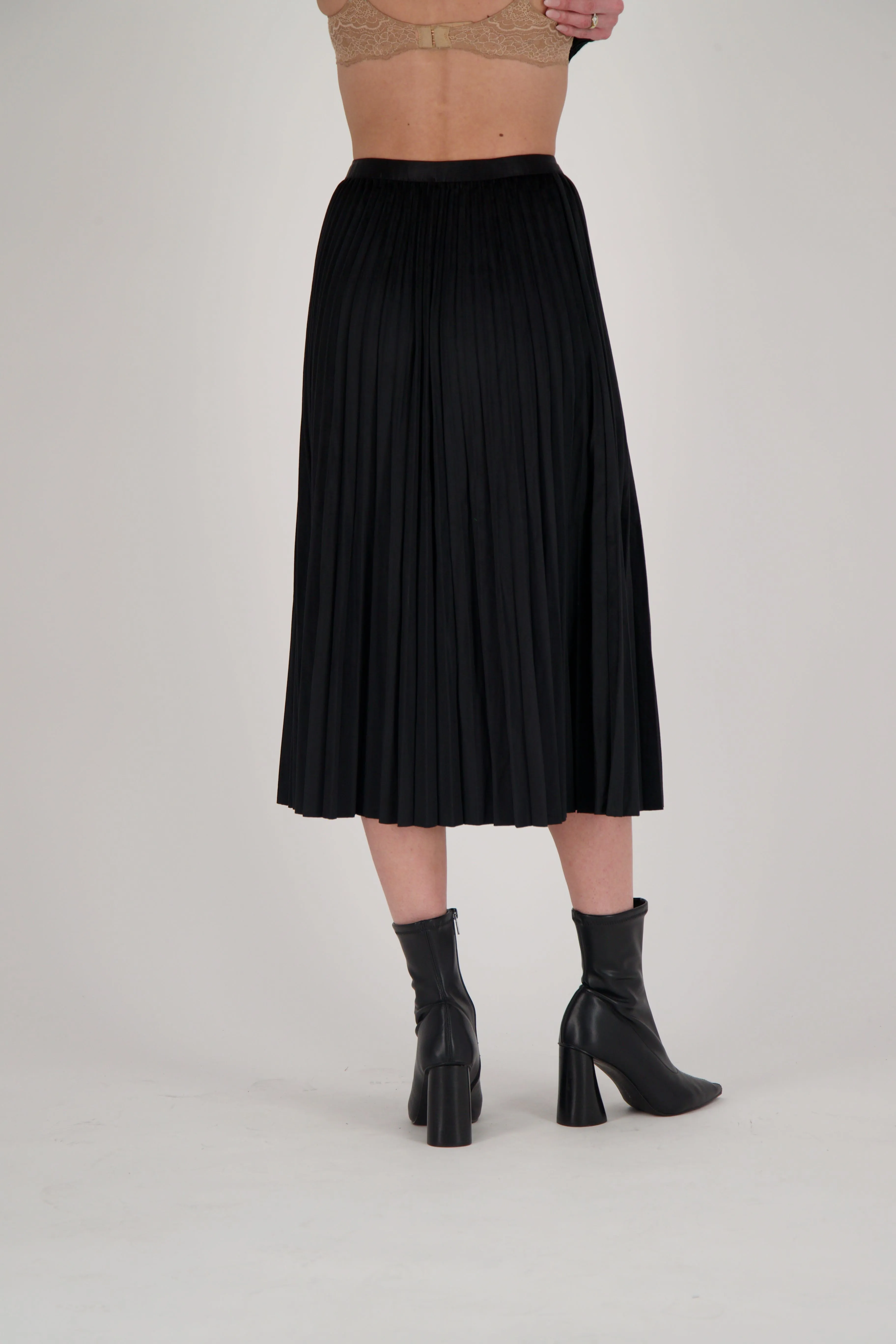 Velvet Pleated Skirt