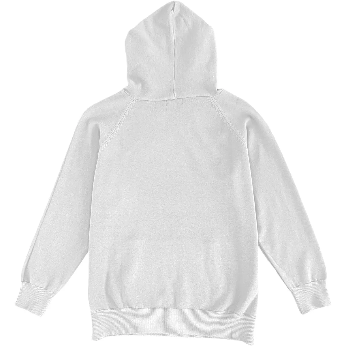 White Mens Knit Pullover Hoodie Sweater