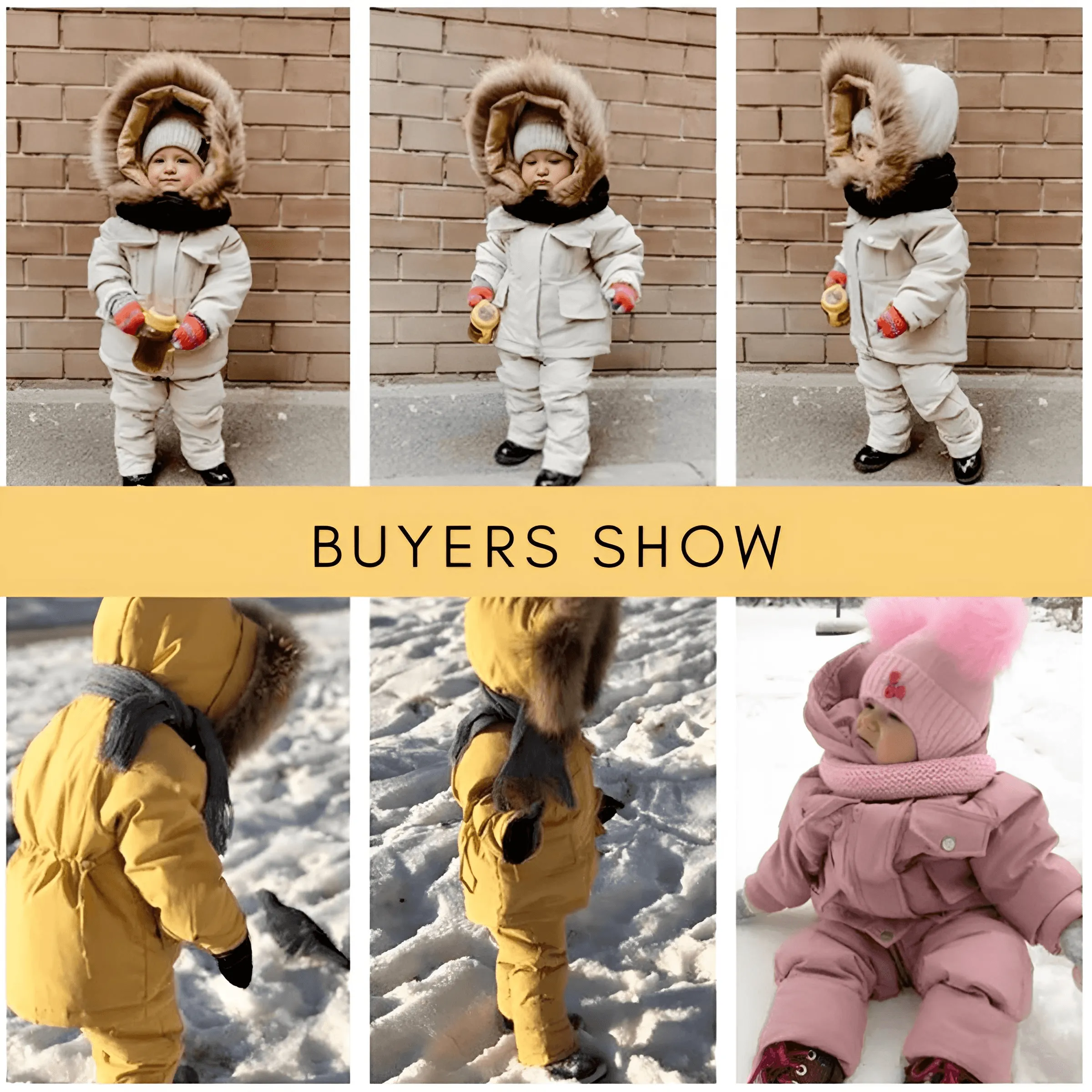 Winter Down Jacket and Snow Pants for Baby With Real Fur Collar