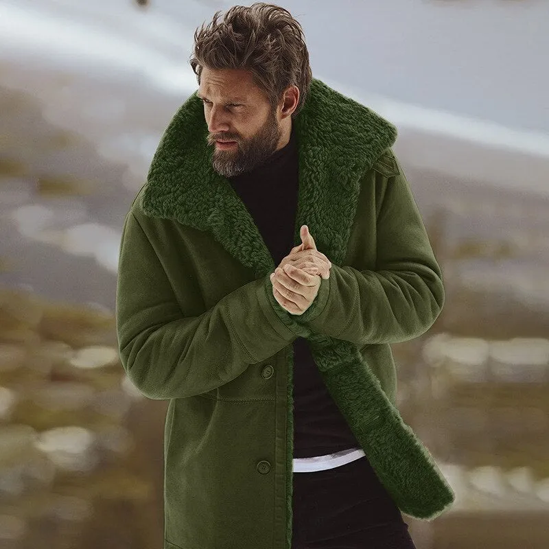 Winter Fleece Coat Men Fur Coat Casual Man Jacket