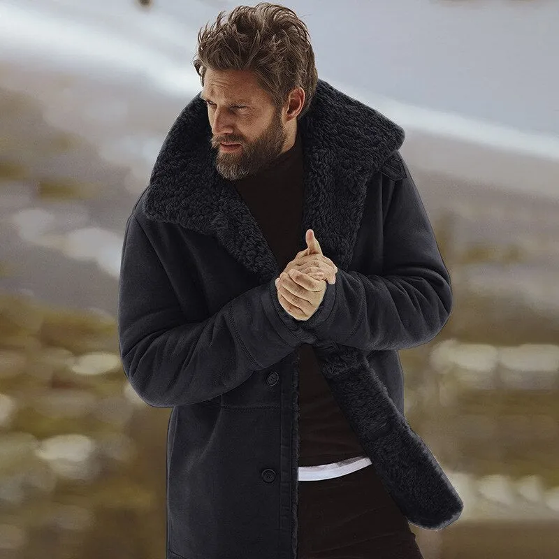 Winter Fleece Coat Men Fur Coat Casual Man Jacket