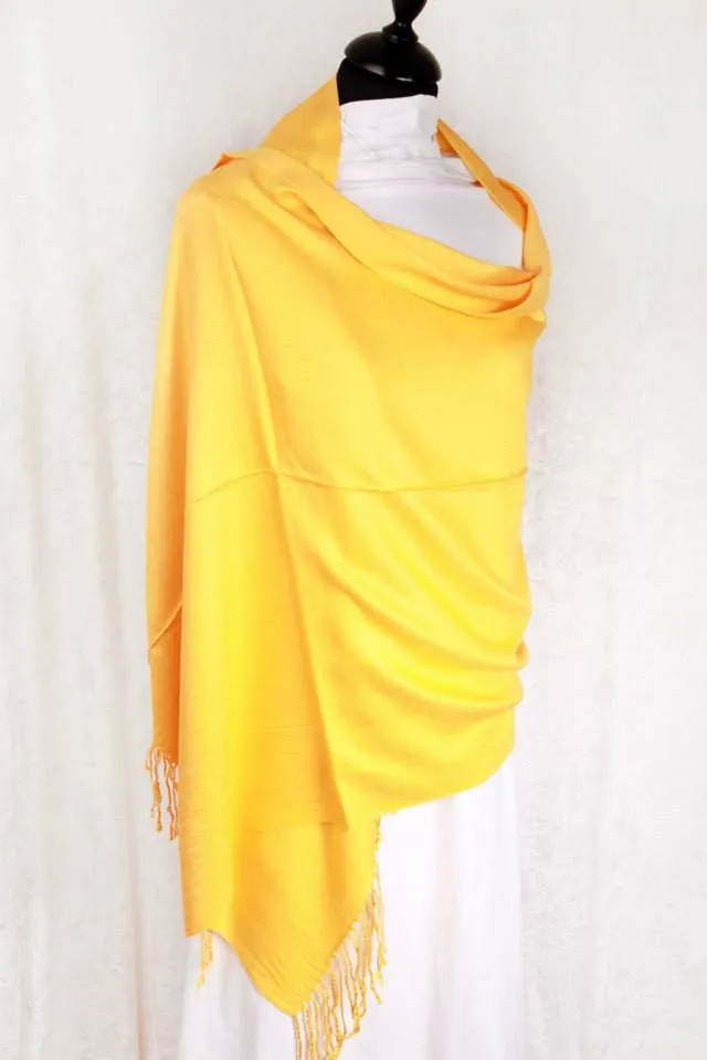 Yellow Cashmere Scarf - Warm Cashmere Shawl - Gift for Ladies Scarf Yellow