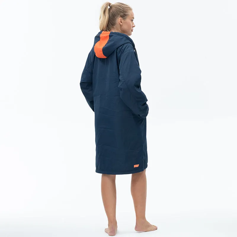 Zone3 - Polar Fleece Parka Robe Jacket - Navy/Grey/Orange